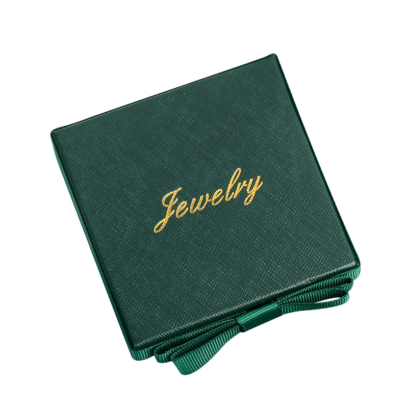 En stock al por mayor de la vendimia caja de la joyería verde oscuro arco de joyería caja de embalaje collar pendientes caja del anillo