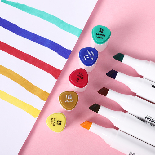 Creative portable boxed marker pen 12 36 48 color double-headed triangle painting brush student coloring hook line marker pen