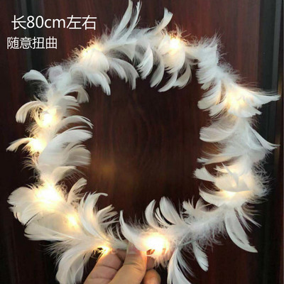 다양한 깃털과 라이트 스트립(와이어를 사용하여 원하는 대로 구부리고 모양을 만들 수 있음)