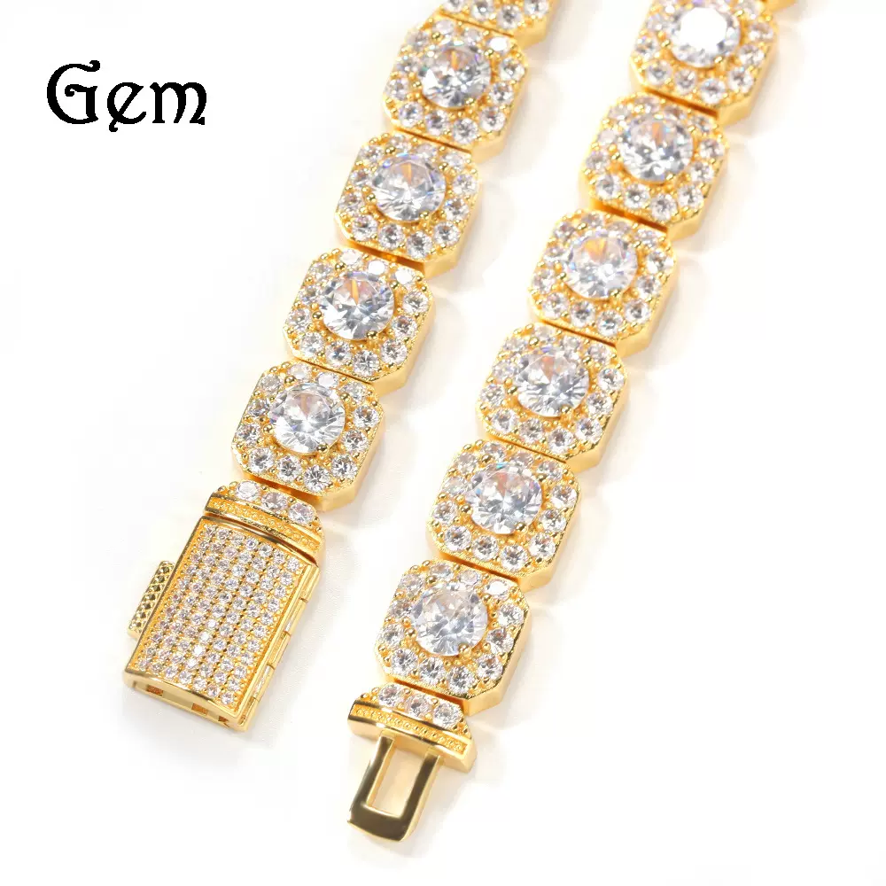 欧美男士新款嘻哈项链锆石冰糖项链多尺寸hiphop说唱配饰跨境饰品