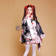 6-piece full set of heavy Sakura Cosplay anime costume kimono maid outfit Lolita princess dress