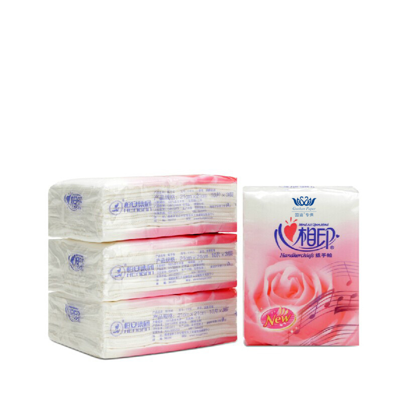 The handwriting handbag paper wedding packaging paper towel portable festive napkin wholesale package a piece of hair