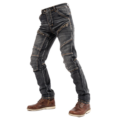 New MOTO PANTS Kevlar Motorcycle Jeans for Men High-Elasticity Riding Knickerbockers Racing Pants