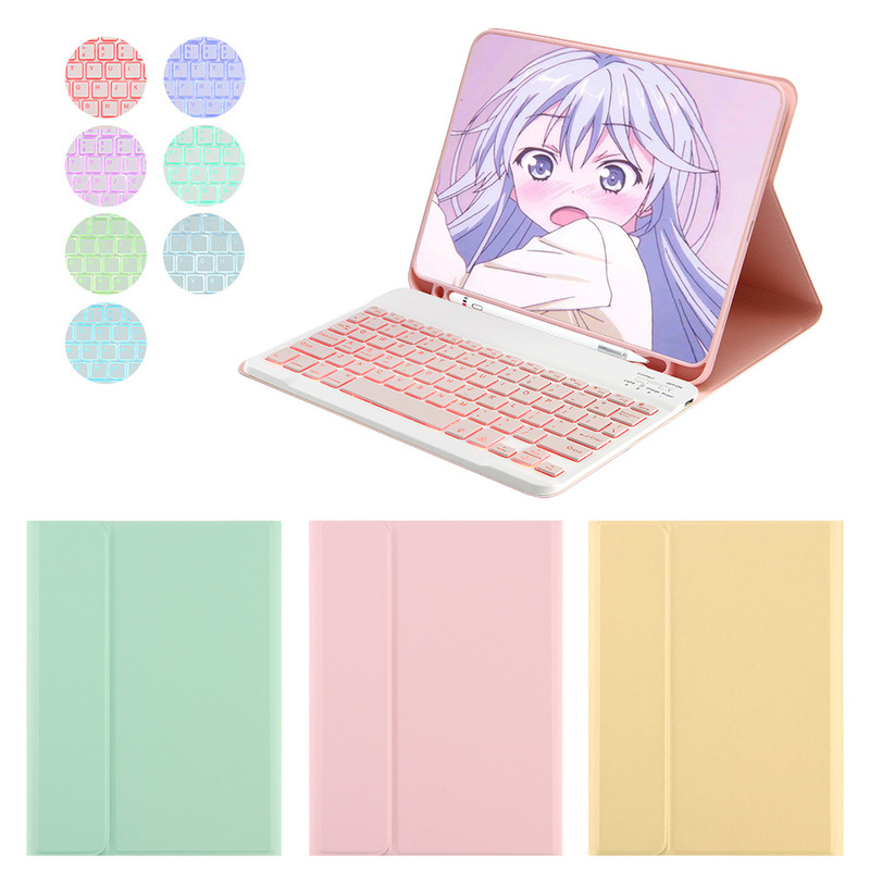 For iPad10 generation backlit bluetooth keyboard case Pro11 air5 mini6 10.2 flat leather case