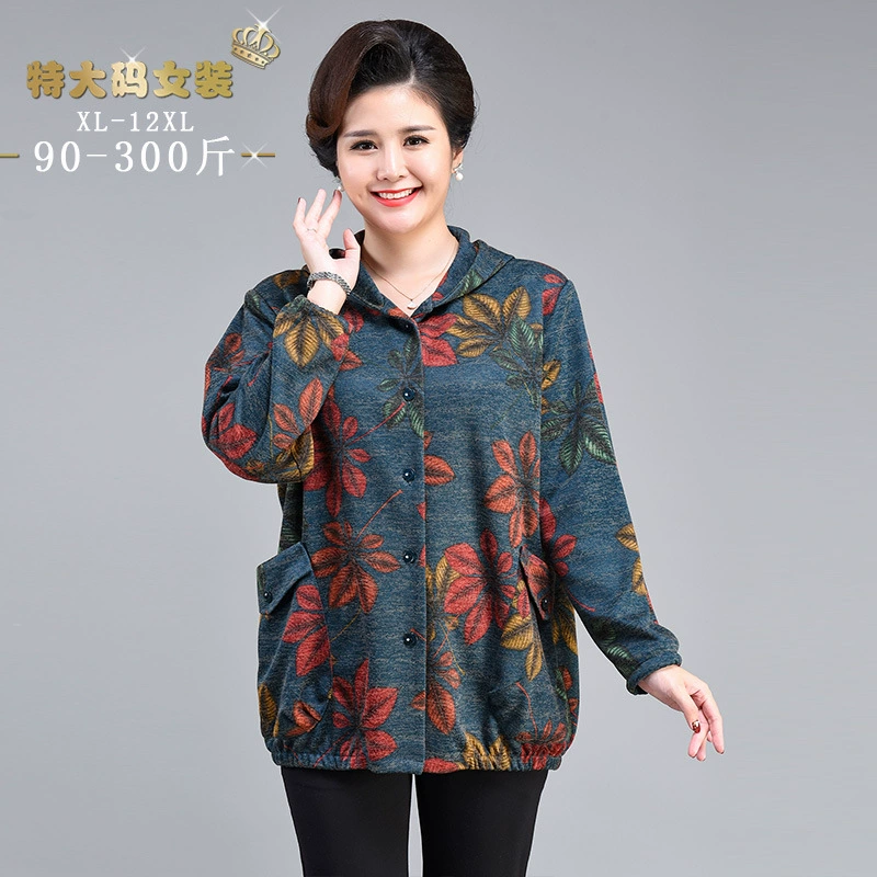 344 Повседневное толстое пальто для среднего возраста, платье для мамы, весна и осень, топ для жены, женское новое платье-шляпа 12XL, большие размеры