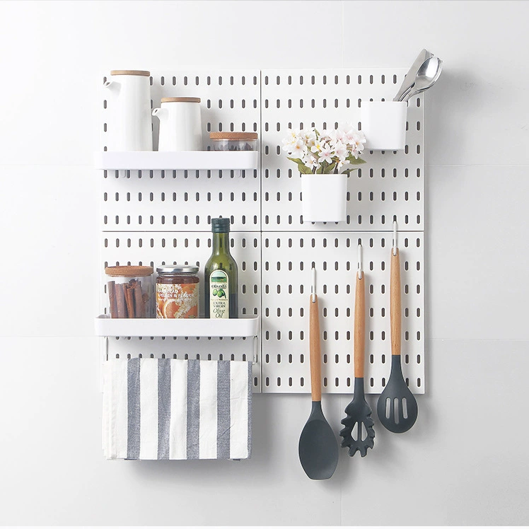 Cave panel setting rack round hole wall hanging wall exemption plastic small storage rack