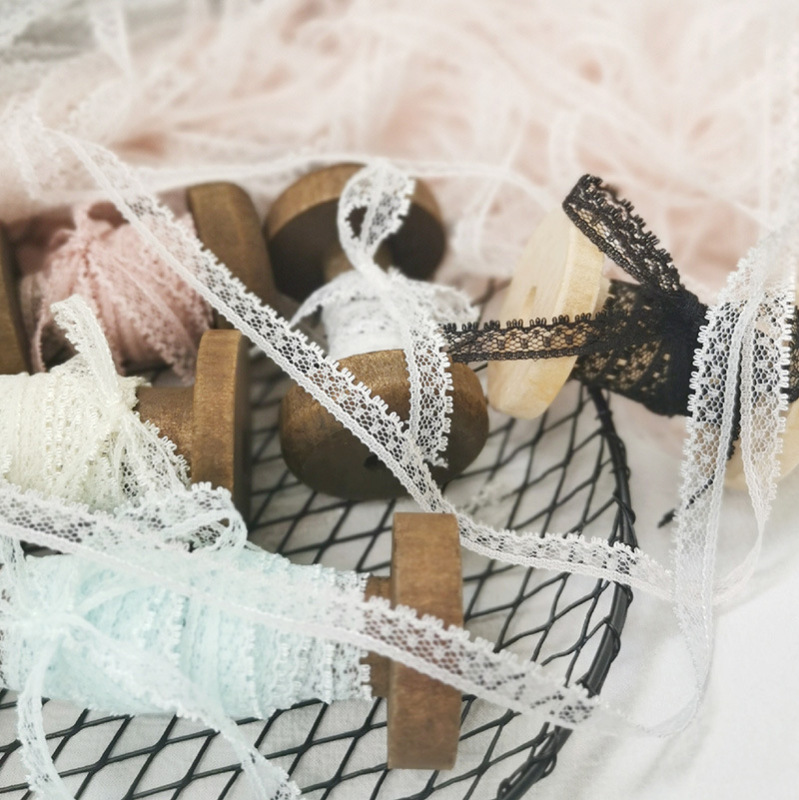 7 Colors Available, 1cm Taiwanese-Made Soft and Smooth Eyelash Dot Fine Narrow Lace Trim DIY Doll Clothes Bjd