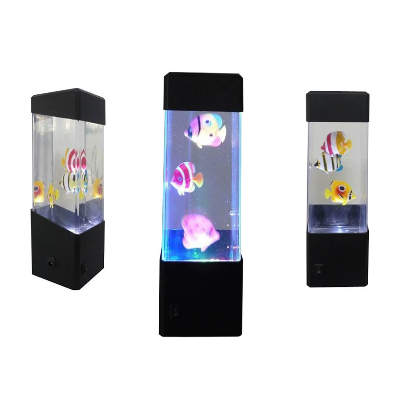 Лампа-ночник в виде медузы LED, лампа с вулканическим эффектом для аквариума, светодиоды изменяемого цвета, питание USB или 3×АА