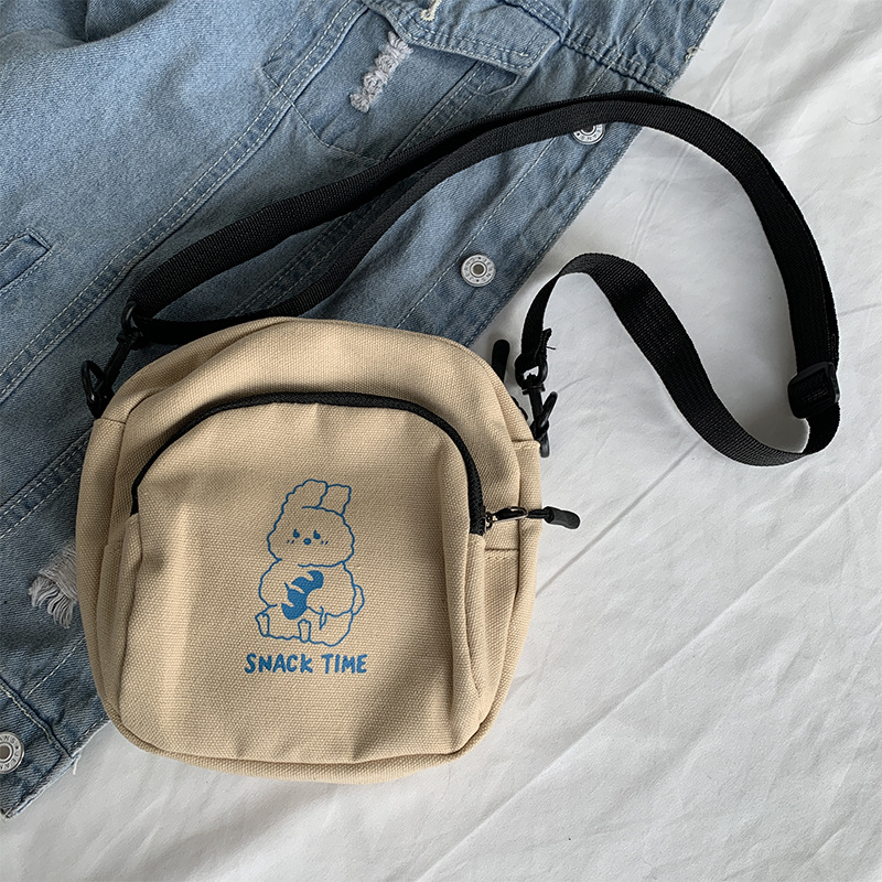 Lindo Bolso pequeño para mujer 2020 Nuevo ins japonés Harajuku chica bolsa de mensajero estudiante versátil bolsa de lona de dibujos animados