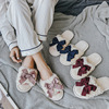 Demi-season slippers with bow, keep warm footwear indoor