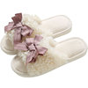 Demi-season slippers with bow, keep warm footwear indoor