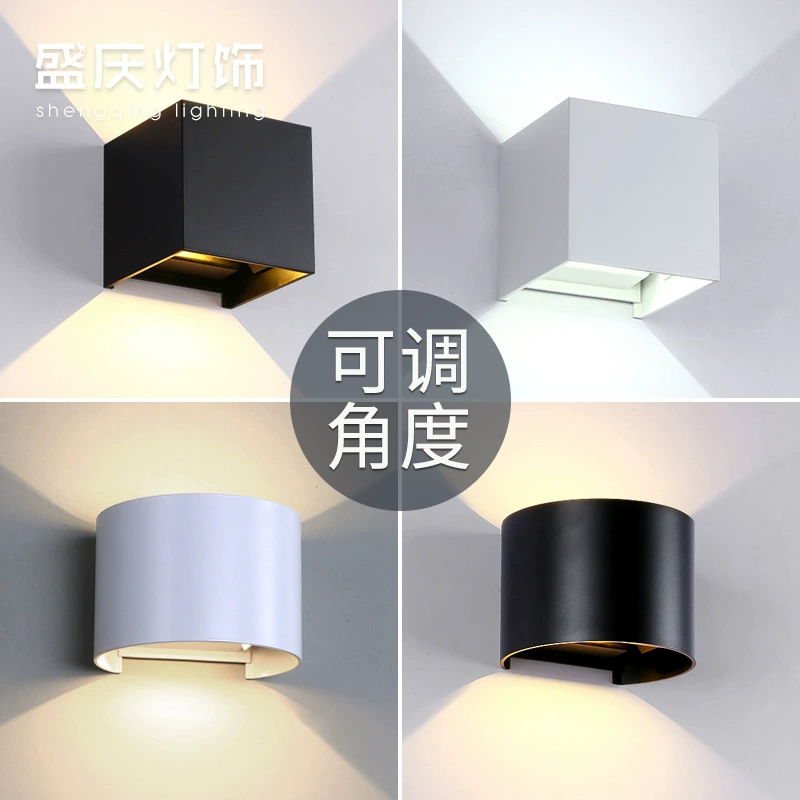 Двухголовочный регулируемый настенный светильник для улицы, водонепроницаемый, квадратный, для лестницы, коридора, прохода, гостиной, прикроватной зоны, спальни, фоновой подсветки стены