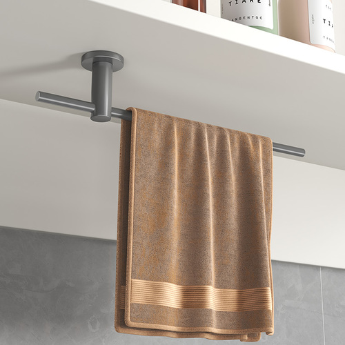 Bathroom Towel Rack without Drilling, Sanitary Towel Bar, Stainlesss Steel Towel Rod, Minimalist Lightweight Single Rod Towel Holder, Popular Trendy Towel Rack