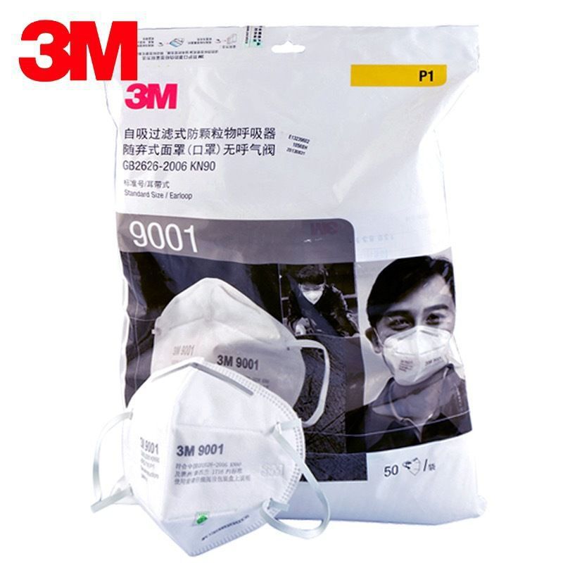3M9001 9002 máscara de polvo máscara de protección PM2.5 anti-neblina al aire libre 50 PCs hombres y mujeres máscara