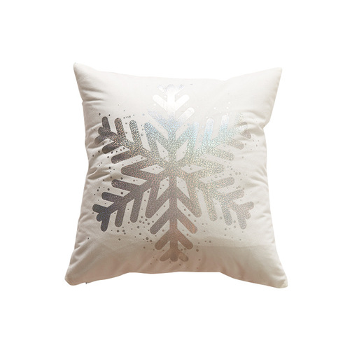  Christmas New Style Laser Silver Plated Velvet Throw Pillow Cover Cross-Border Supply Throw Pillow Cover