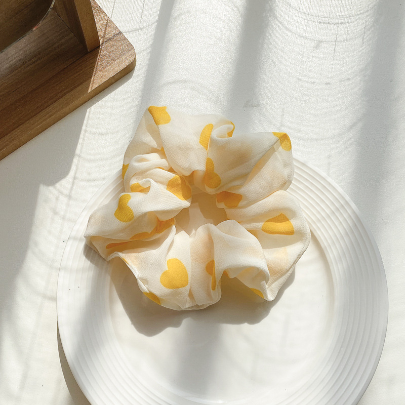 Banda de pelo de intestino grueso de cerdo amarillo suave cuerda de pelo de salchicha gorda Linda femenina Diadema de estilo coreano Banda de pelo de intestino grueso de estilo coreano