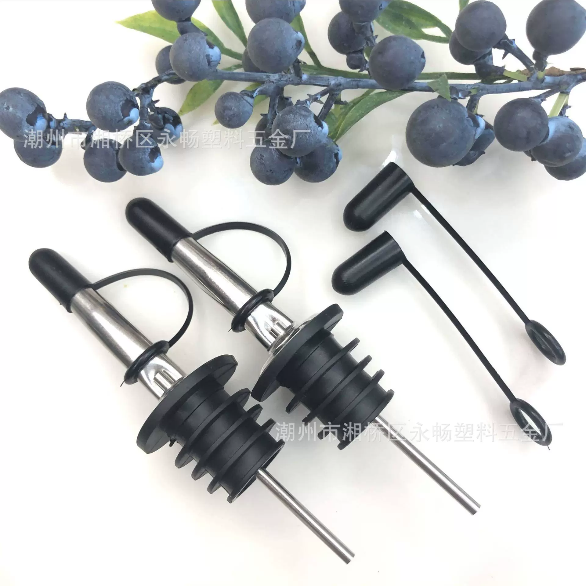 跨境爆款不锈钢酒嘴新款带连帽红酒连体帽倒酒器调酒器酒瓶塞