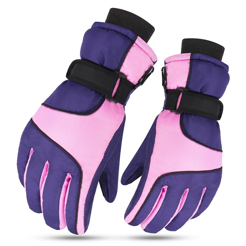 Adultos hombres y mujeres de invierno de tres capas engrosadas de lana forrada caliente impermeable antideslizante ciclismo esquí a prueba de frío resistente al desgaste guantes de viento invierno