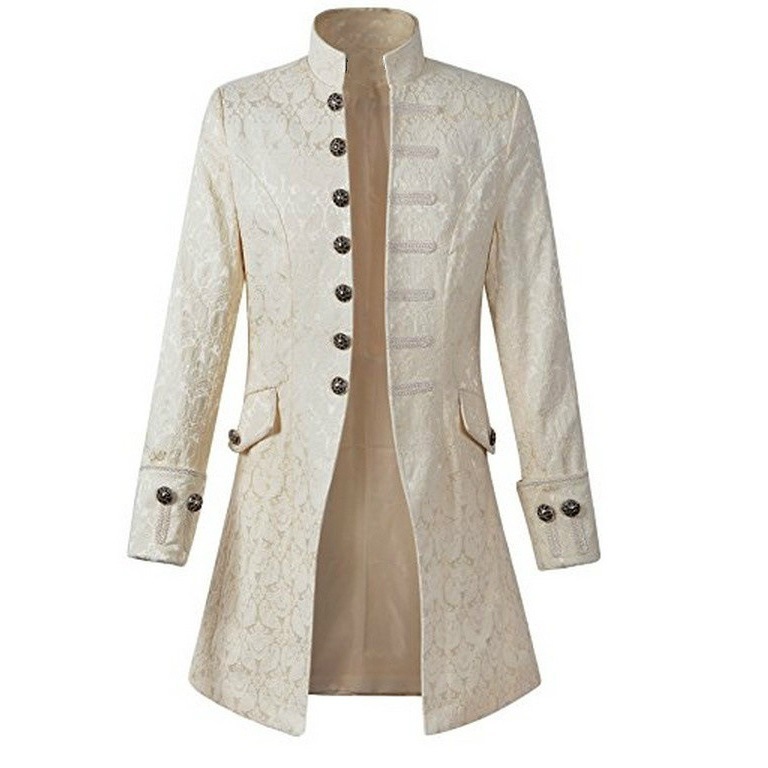 Comercio exterior Venta caliente de los hombres europeos y americanos abrigo ropa medieval color sólido moda Steampunk retro uniforme