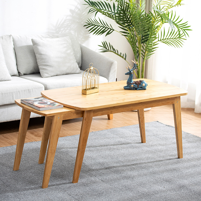 Yaouda hogar mesa de té retráctil de madera maciza pequeño apartamento mesa de té moderno simple rectangular mesa baja muebles de sala de estar