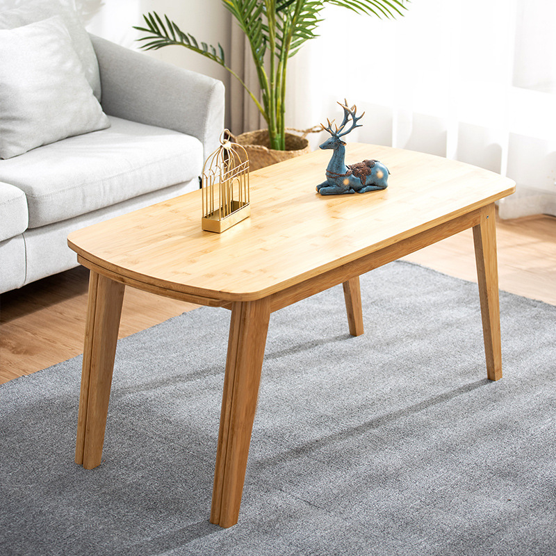Yaouda hogar mesa de té retráctil de madera maciza pequeño apartamento mesa de té moderno simple rectangular mesa baja muebles de sala de estar