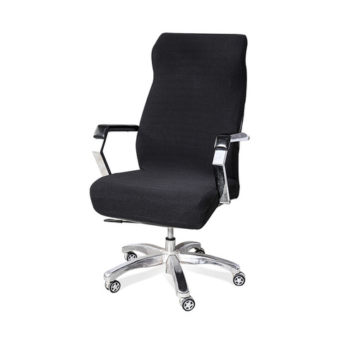 Genuine leather patterned thick waterproof office chair cover, integrated elastic rotating height adjustable zipper chair cover, anti-dust cross-border