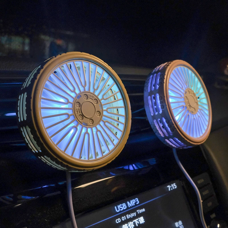 USB автомобильный вентилятор небольшой мини Силиконовый Портативный выход воздуха Электрический вентилятор для приборной панели ультра-тихий