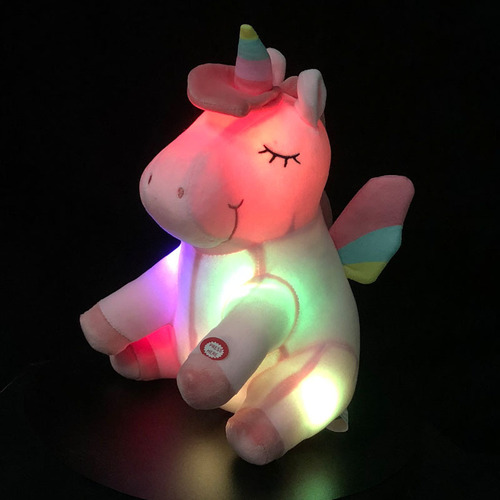 ins internet celebrity led glowing rainbow unicorn doll children's plush toy Christmas gift wholesale
