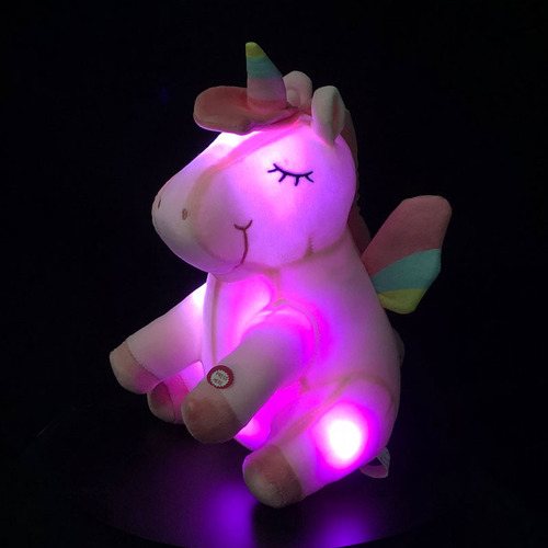 ins internet celebrity led glowing rainbow unicorn doll children's plush toy Christmas gift wholesale