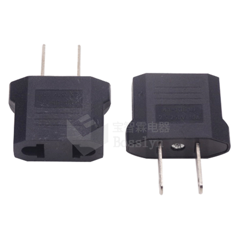 欧规转中规美规转换插头 美国日本旅游小型转接头 美标两扁插头