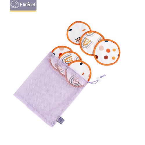 Elinfant's new anti-overflow nursing pads 10cm are more suitable for mothers, washable solid color printed nursing pads