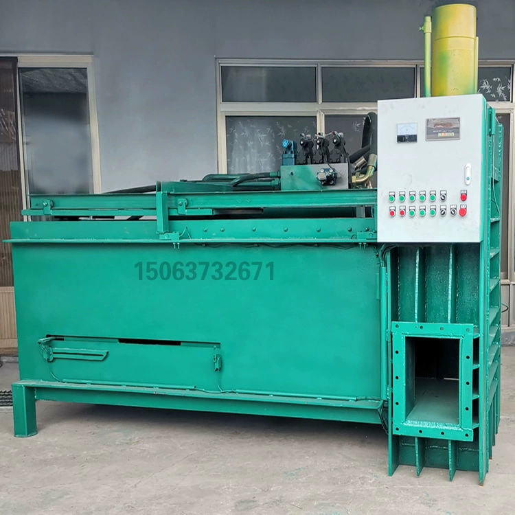 Готовая горизонтальная гидравлическая упаковочная машина от производителя, машина для упаковки блоков для рисовых шелук желтого цвета, машина для компрессионной упаковки материалов для рассыпчатой дробления.