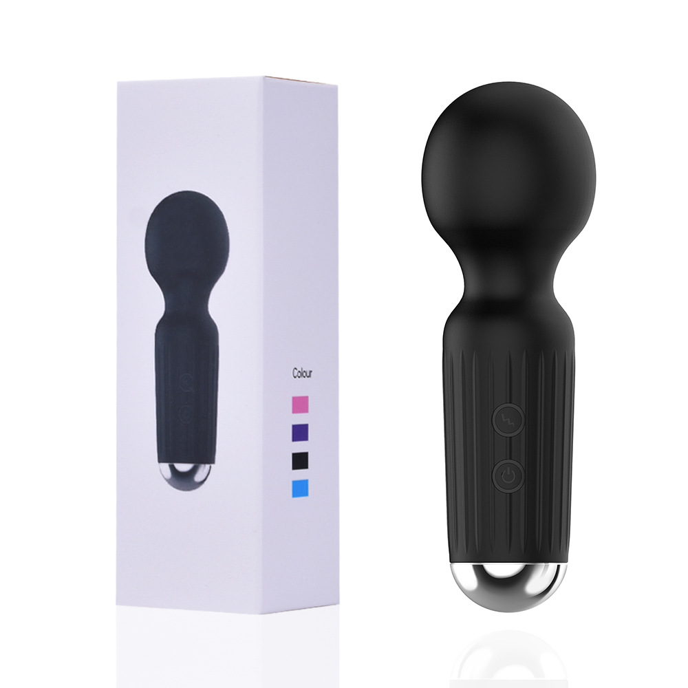 miniAV Bâton de massage érotique en silicone rechargeable USB, 20 vibrations, pour la masturbation féminine et les jeux sexuels pour adultes_voghion.com