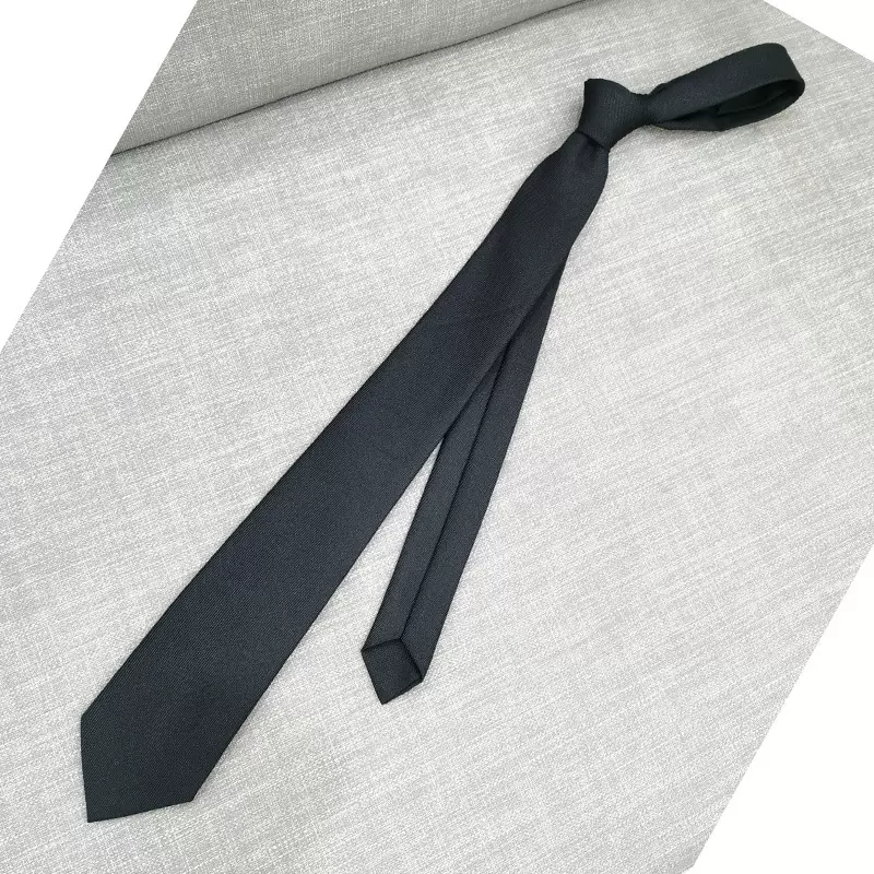 男士黑色螺纹领带7.5cm宽商务休闲领带现货批发零售