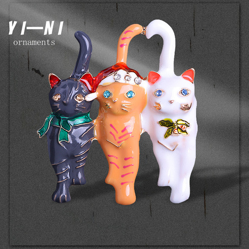 Cross-border European and American fashion cat cat alloy corsage dripping oil foreign trade brooch clothing accessories brooch