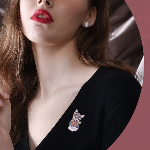 Cross-border European and American fashion cat cat alloy corsage dripping oil foreign trade brooch clothing accessories brooch