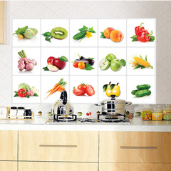 Aluminum Foil Oil-Proof Sticker Wholesale Eco-Removable Kitchen Decorative Sticker AY3019 Fruit Display