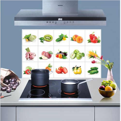 Aluminum Foil Oil-Proof Sticker Wholesale Eco-Removable Kitchen Decorative Sticker AY3019 Fruit Display