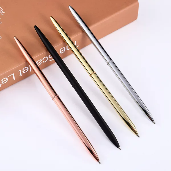 Factory direct supply metal desk pen hotel advertising pen pedestal business medium oil pen front desk ballpoint pen lettering logo