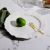 Nordic style Simple white glaze colorful ceramic dining disk Food plate Jianou afternoon refreshment pastry micro flaw