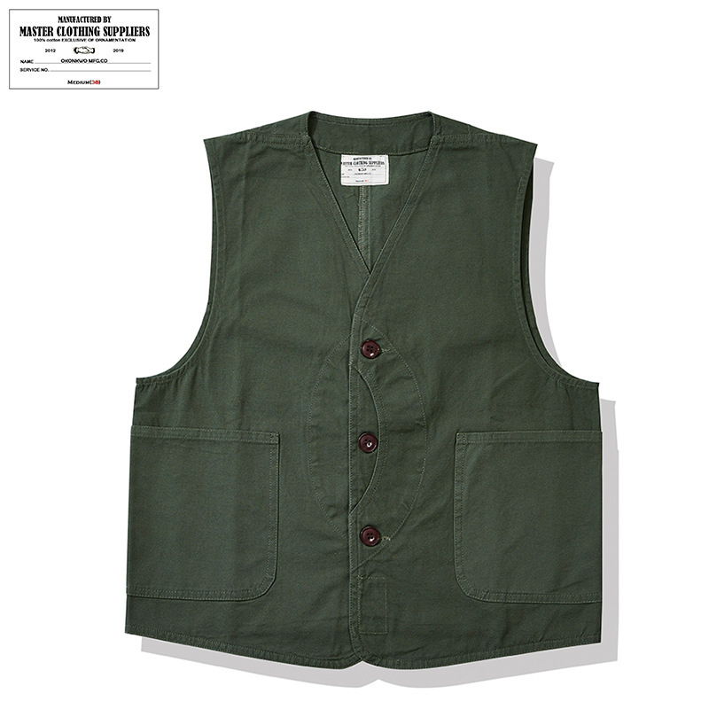 OKONKWO American Retro Canvas Fishing Vest Men's and Women's Multi-Bag Hunting Tooling Vest Ami Khaji