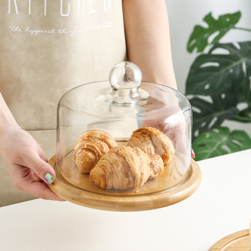 Factory Direct Cake Glass Dome Food Cover Cake Cover Glass Cover Lead-Free Food Grade Transparent Dustproof Cover