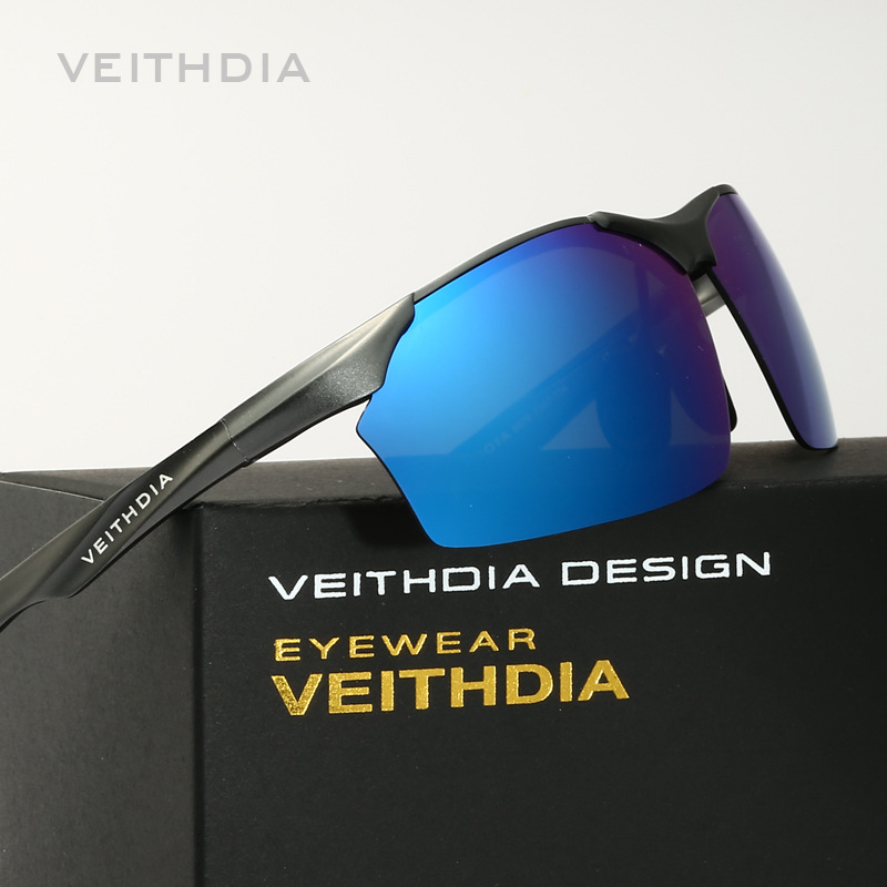 Hombres de aluminio magnesio película de color reflexivo polarizado gafas de sol de conducción gafas de conducción al por mayor 6576