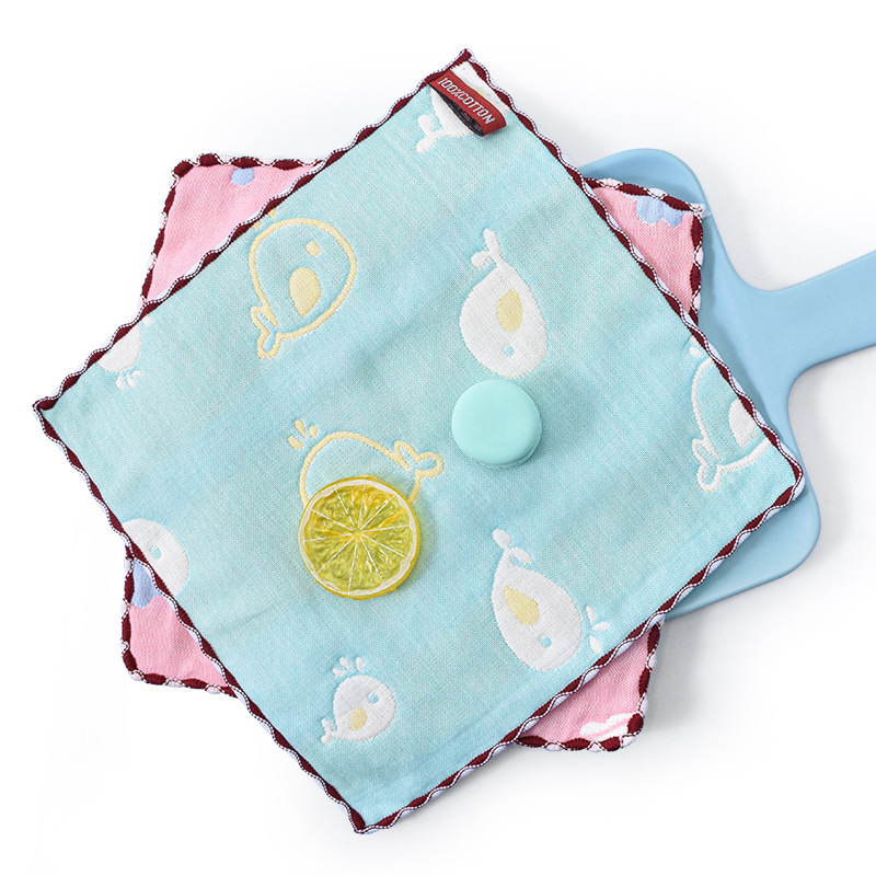 Bebé toalla cuadrada gasa de seis capas para niños Toalla de saliva algodón lavado de cara pañuelo absorbente bebé dibujos animados jardín de infantes toalla cuadrada