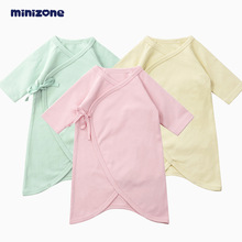 minizone新生儿衣服婴儿连体衣棉春秋装宝宝连身服家居爬爬服哈衣