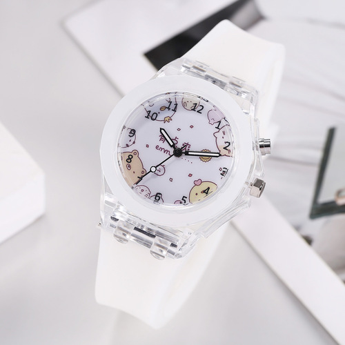 Luminous watch corner creature colorful glitter quartz watch plus rabbit bracelet (2pcs/set)