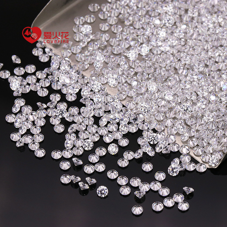 Super Sparkle Grade 5A Round Small Zircon Carat Loose Synthetic CZ White Cubic Zirconia Stone