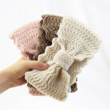 欧美小波浪针织毛线头带护耳发带 弹性手工发饰洗脸发箍韩版头套