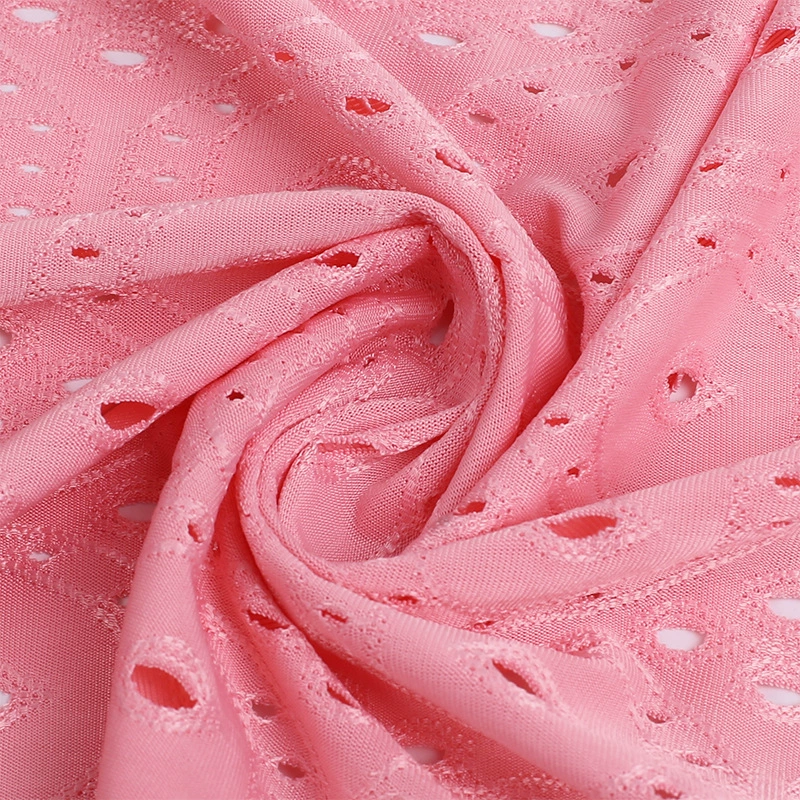 КИП knitted mesh jacquard ткань имитация вышивки punching hollow fabric palace водяной замок отверстие жаккард ткань