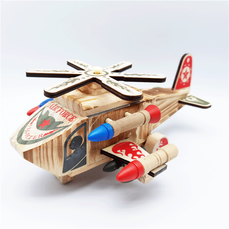 Children's wooden simulation warwolf helicopter aircraft model toys wholesale boys small gifts desktop craft ornaments Children's wooden simulation warwolf helicopter aircraft model toys wholesale boys small gifts desktop craft ornaments